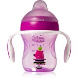 Chicco Training Cup Purple šalica za učenje pijenja s ručkama 6 m+ 200 ml | shoptok.hr