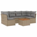 Maison Chic Seti vrtnega pohištva - Vrtna garnitura - Vrtni pohištvo set 7-delna z blazinami bež poli ratan, (21806464) | Shoptok.si