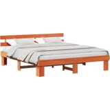  Konstrukcija postelje Rjava 200 x 200 cm Trden borov les, (5000022929) | Shoptok.si