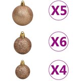  Umjetna božićna jelka s LED svjetlima i setom kuglica i češerima 150 cm | shoptok.hr