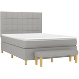 Krevet s oprugama i madracem svjetlosivi 140x190 cm od tkanine | shoptok.hr