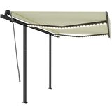 Maison Chic Ročno zložljiva tenda - Senčniki z LED lučkami 3x2,5 m krem, (22042337) | Shoptok.si