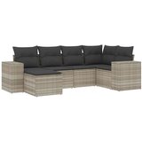  6-dijelni set vrtnih sofa od poliratana s jastucima svjetlosivi | shoptok.hr