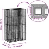  Gabionski uzdignuti krevet Srebrno 90 x 50 x 150 cm - 90 x 50 x 150 cm | shoptok.hr