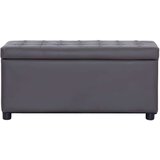 vidaXL Tabure s prostorom za shranjevanje 87,5 cm sivo umetno usnje | Shoptok.si
