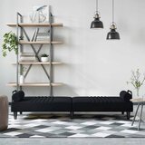  Kauč na razvlačenje s naslonima za ruke crni baršunasti | shoptok.hr