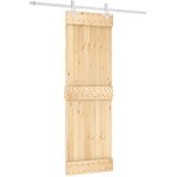  Klizna vrata Prirodna i bijela 70 x 210 cm Čvrsta borovina | shoptok.hr