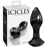 Icicles No. 78 - stožčasti stekleni analni dildo (črn) Cene