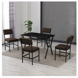Hanah home Set Trpezarijski sto i 4 stolice Dubai Brown Black | Eponuda.com