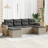  6-dijelni set vrtnih sofa od poliratana s jastucima svjetlosivi | shoptok.hr