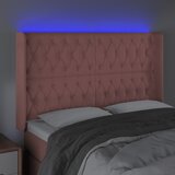  LED uzglavlje ružičasto 147x16x118/128 cm baršunasto | Eponuda.ba