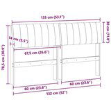 vidaXL Tapecirano vzglavje Taupe 135 cm Masivno borovo les | Shoptok.si
