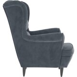  Fotelja s krilnim naslonom i tabureom tamnosiva baršunasta | shoptok.hr