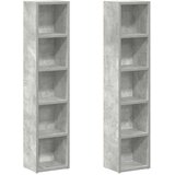  Ormarići za CD-ove 2 kom siva boja betona 21x16x93,5 cm iverica | Eponuda.ba