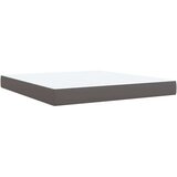 vidaXL Box spring postelja z vzmetnico siva 180x200 cm umetno usnje | Shoptok.si