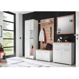 MID.YOU GARDEROBNA KLOP bela, barve hrasta | Shoptok.si