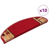  Otirači za stepenice samoljepljivi 10 kom 65x21x4 cm crveni | shoptok.hr