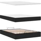  Otomanski krevet s madracem i LED crni 140x200 cm od tkanine Slike