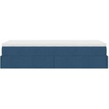 vidaXL Otomanski posteljni okvir z vzmetnico moder 90x200 cm blago | Shoptok.si
