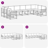  Set vanjskih sofa 10 kom. Prirodna i antracit Smeđa 363 x 187,5 x 73 cm | shoptok.hr