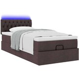 vidaXL Otomanska postelja z vzmetnico rjav 100x200 cm blago | Shoptok.si