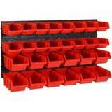 vidaXL 30-dijelni set polica za radionicu crveno-crni 77 x 39 cm PP | shoptok.hr