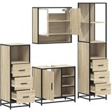 vidaXL 4-dijelni set kupaonskog namještaja boja hrasta sonome drveni | shoptok.hr