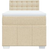 vidaXL Box spring postelja z vzmetnico krem 100x200 cm blago, (21305271) | Shoptok.si
