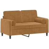  Dvosjed s ukrasnim jastucima smeđi 120 cm baršunasti | shoptok.hr