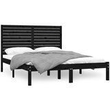 The Living Store Posteljni okvir črn iz trdnega lesa 150x200 cm - Posteljni Okvir, (21528871) | Shoptok.si