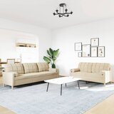  2-dijelni set sofa s ukrasnim jastucima krem od tkanine | Eponuda.com