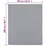  Plahte s gumicom od žerseja 2 kom sive 90 x 200 cm pamučne | shoptok.hr