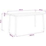  Kvadratni blagovaonski stol 160 x 90 x 75 cm Prirodna Slike