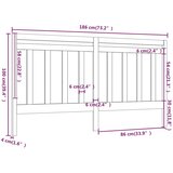  Uzglavlje za krevet crno 186 x 4 x 100 cm od masivne borovine | shoptok.hr