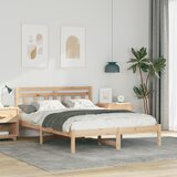 vidaXL Krevetna konstrukcija Smeđa 140 x 190 cm Masivna borovina | shoptok.hr