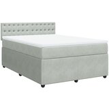 Maison Chic Box spring postelja - Vzmetna postelja z vzmetnico svetlo siv 140x190 cm žamet SL5536, (21902658) | Shoptok.si
