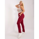 Fashion Hunters Burgundy cotton women's sweatpants plus size