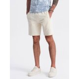 Ombre Men's knitted shorts with drawstring and pockets - cream | Shoptok.si