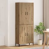 vidaXL Visok predalnik Umetni hrast 69,5 x 34 x 180 cm Konstruiran les | Shoptok.si