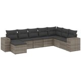 Maison Chic Seti vrtnega pohištva - Vrtna garnitura - Vrtni pohištvo set 8-delna z blazinami siv poli ratan, (21799806) | Shoptok.si