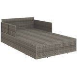 LEŽAJ za sunčanje s jastucima sivi 182 x 118 x 63 cm poliratan | shoptok.hr