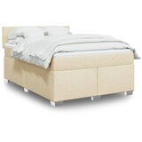  Krevet s oprugama i madracem krem 140x200 cm od tkanine | shoptok.hr