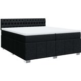 vidaXL Box spring postelja z vzmetnico črn 200x200 cm blago | Shoptok.si
