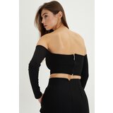 Cool & Sexy Women's Black Zipper Back Crop Blouse B518 Cijene