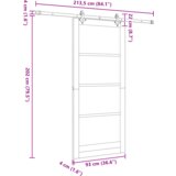 vidaXL klizna vrata s kompletnim setom 93x211 cm od masivne borovine | shoptok.hr