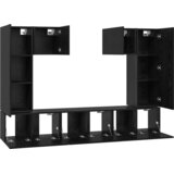 vidaXL Komplet TV omaric s polico 7 pcs Črni hrast 180 x 30 x 120 cm | Shoptok.si