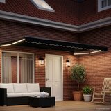 Ručna zlačivna tenda s LED diodama Crna i antracit 4 × 3 m | shoptok.hr