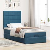 vidaXL Otomanski posteljni okvir z vzmetnicami moder 80x200cm žamet | Shoptok.si
