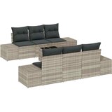 Sjedeća garnitura za vrt 7 kom. Svijetlo siva poliratan Svjetlosiva 55 x 55 x 37 cm | Shoptok.si