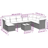  9-dijelni set vrtnih sofa s jastucima crni od poliratana | shoptok.hr